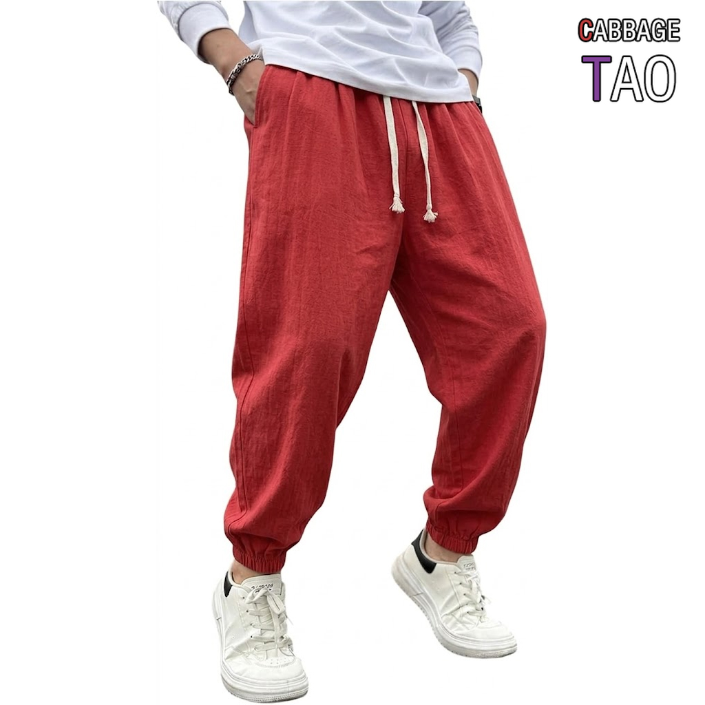 Men Shoes Joggers - Pantalon Harem en Coton et Lin