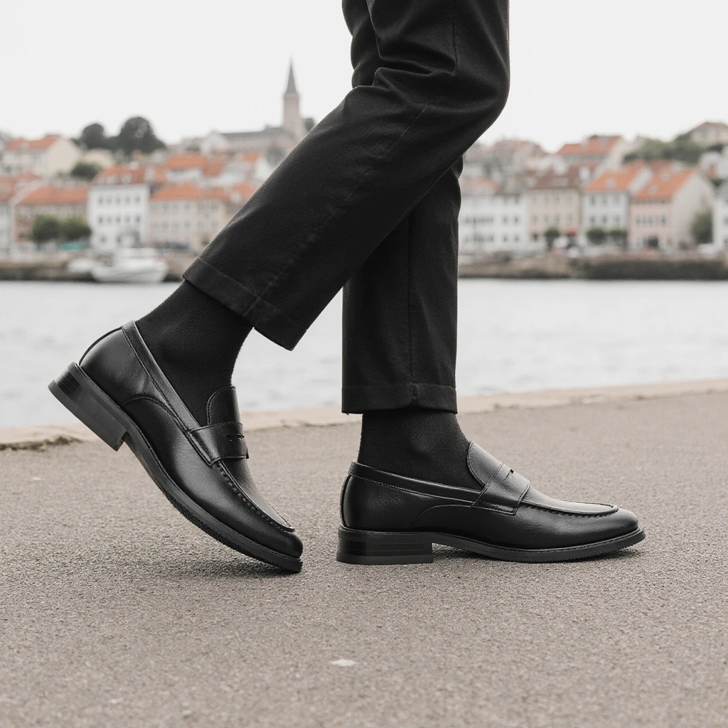 Men Shoes Boss - Mocassins noirs pour hommes, chaussures habillées