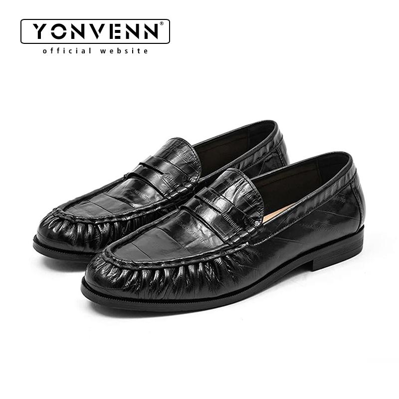 Men Shoes Boss - Mocassins en cuir nacré effet peau