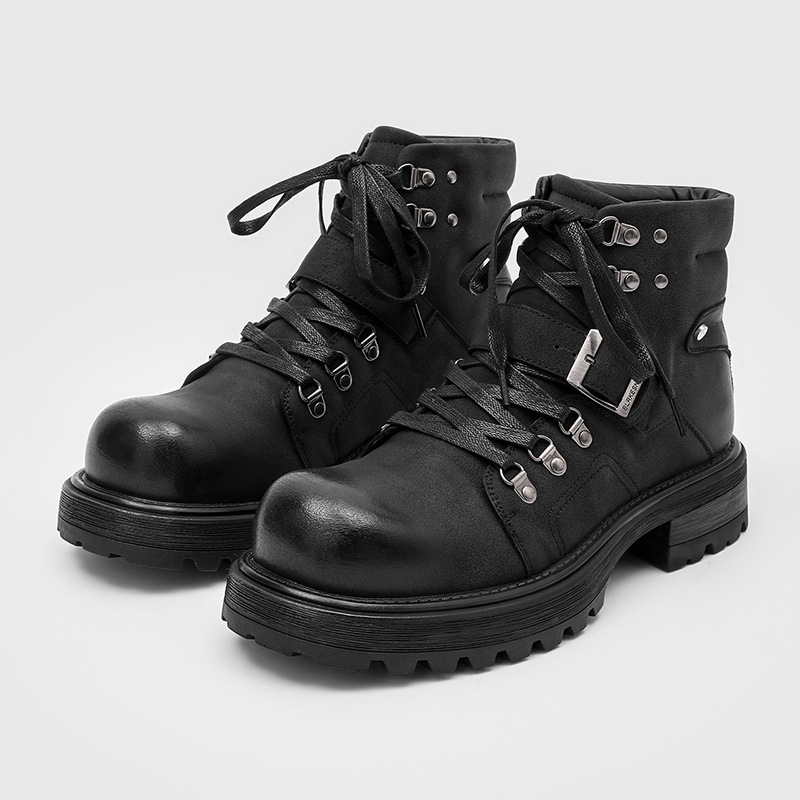 Men'S Shoes Top Brands - Marque hommes bottes en cuir moto