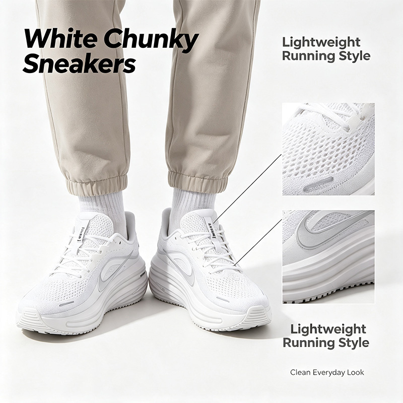 Men Shoes Size Nike - Nike Chunky Running Sneakers, baskets blanches,