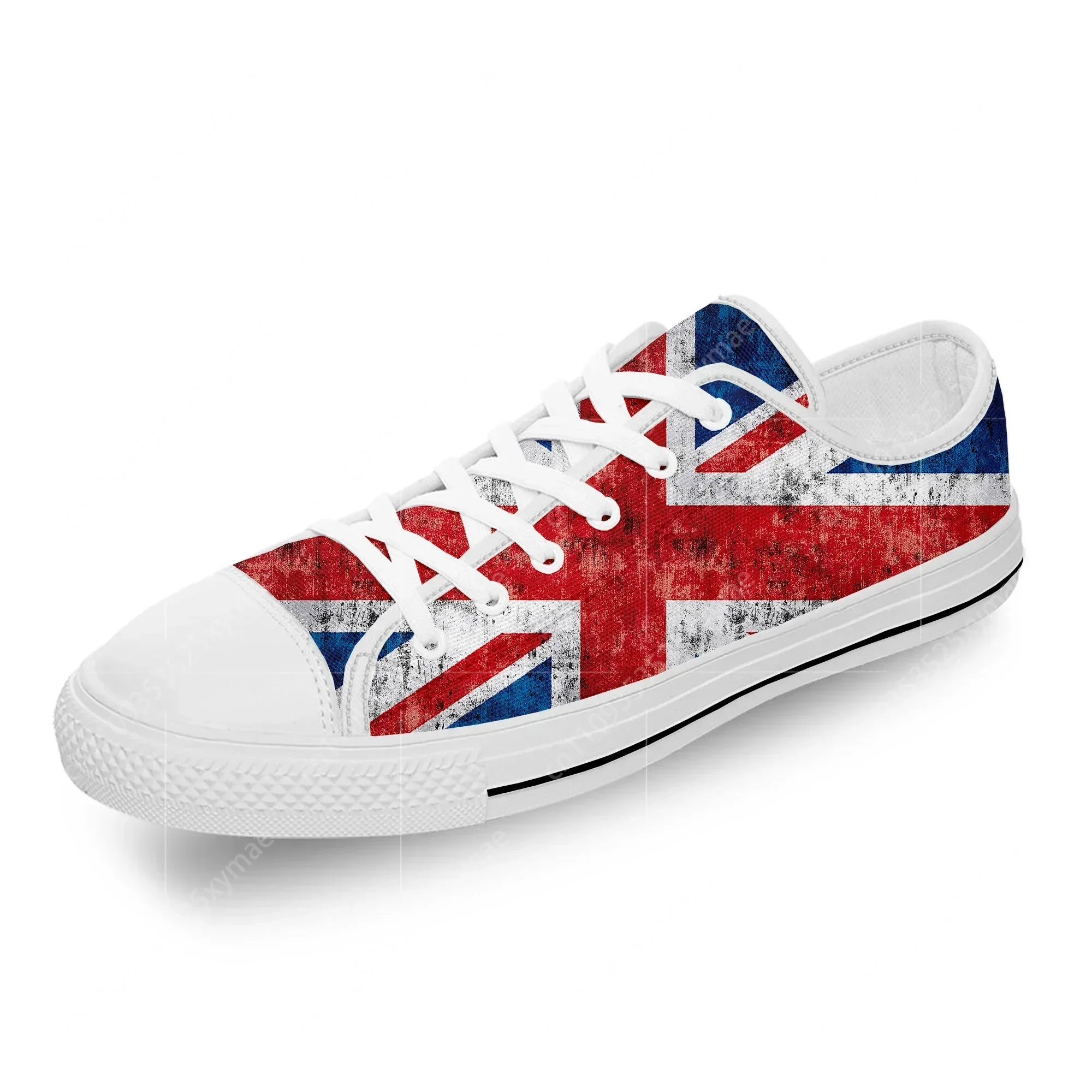 Men Shoes Uk - Chaussures basses en toile avec drapeau