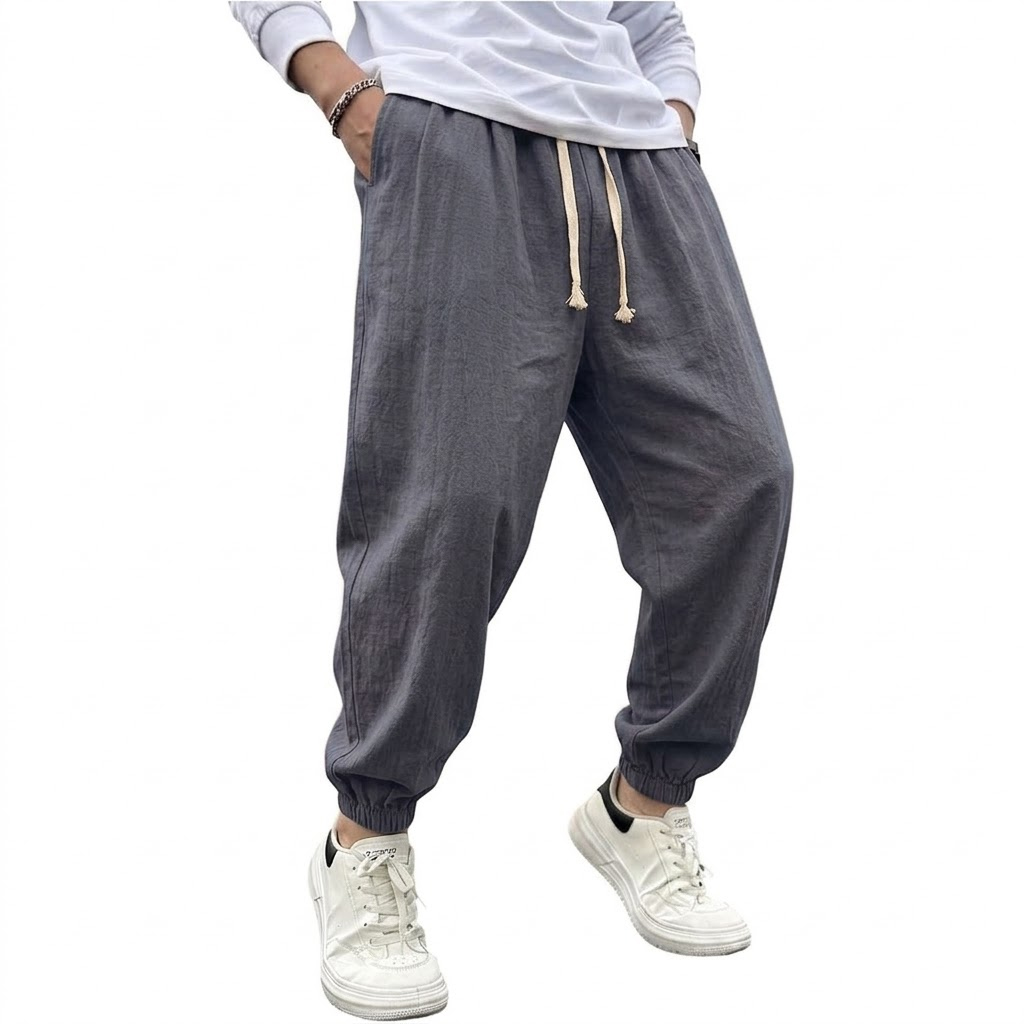 Pantalon Harem en Coton et Lin - Men Shoes Joggers avis et prix