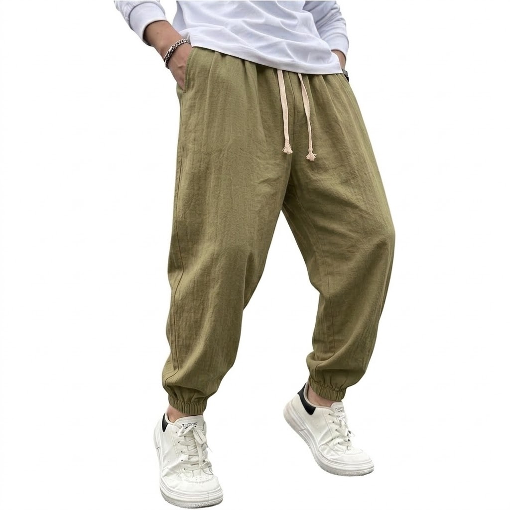 Pantalon Harem en Coton et Lin - Men Shoes Joggers avis et prix